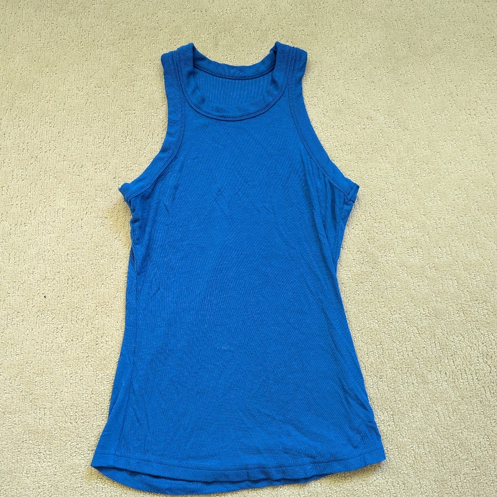Electric blue ribbed tank